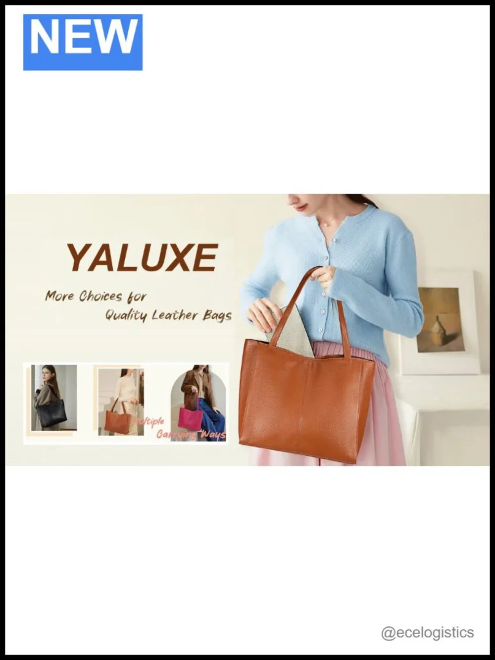 Women's Real Leather Large Tote Handbag Shoulder Bag Laptop